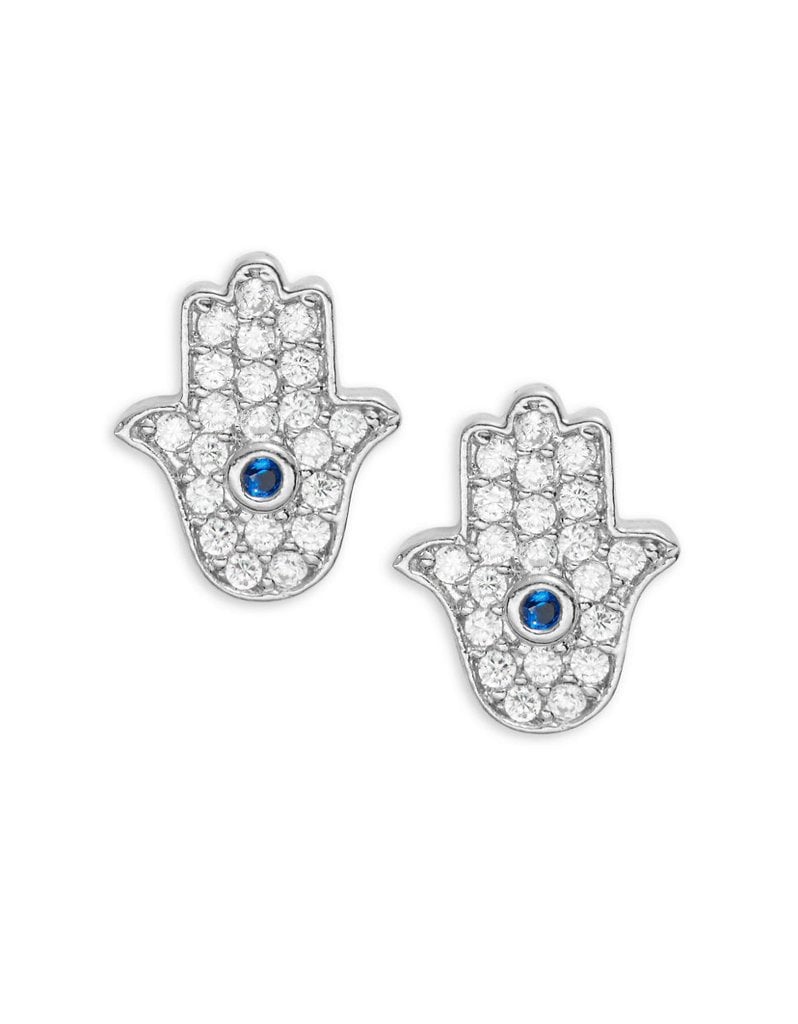 Pave Hamsa Stud Earrings