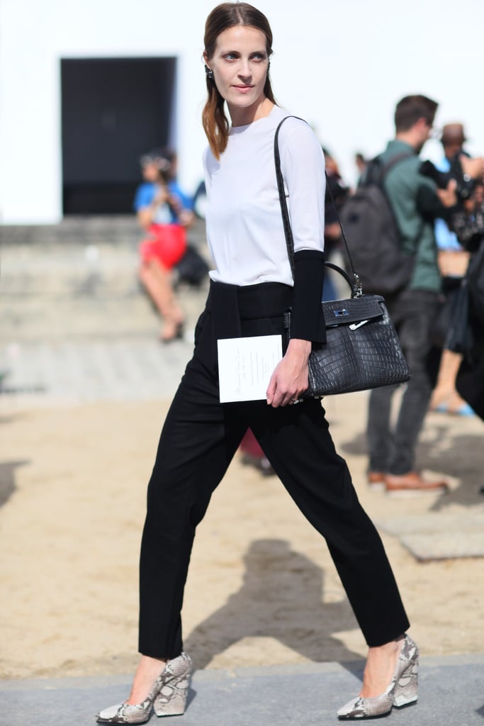Snakeskin heels were the outfit star in this look.
Snakeskin heels were the outfit star in this look.