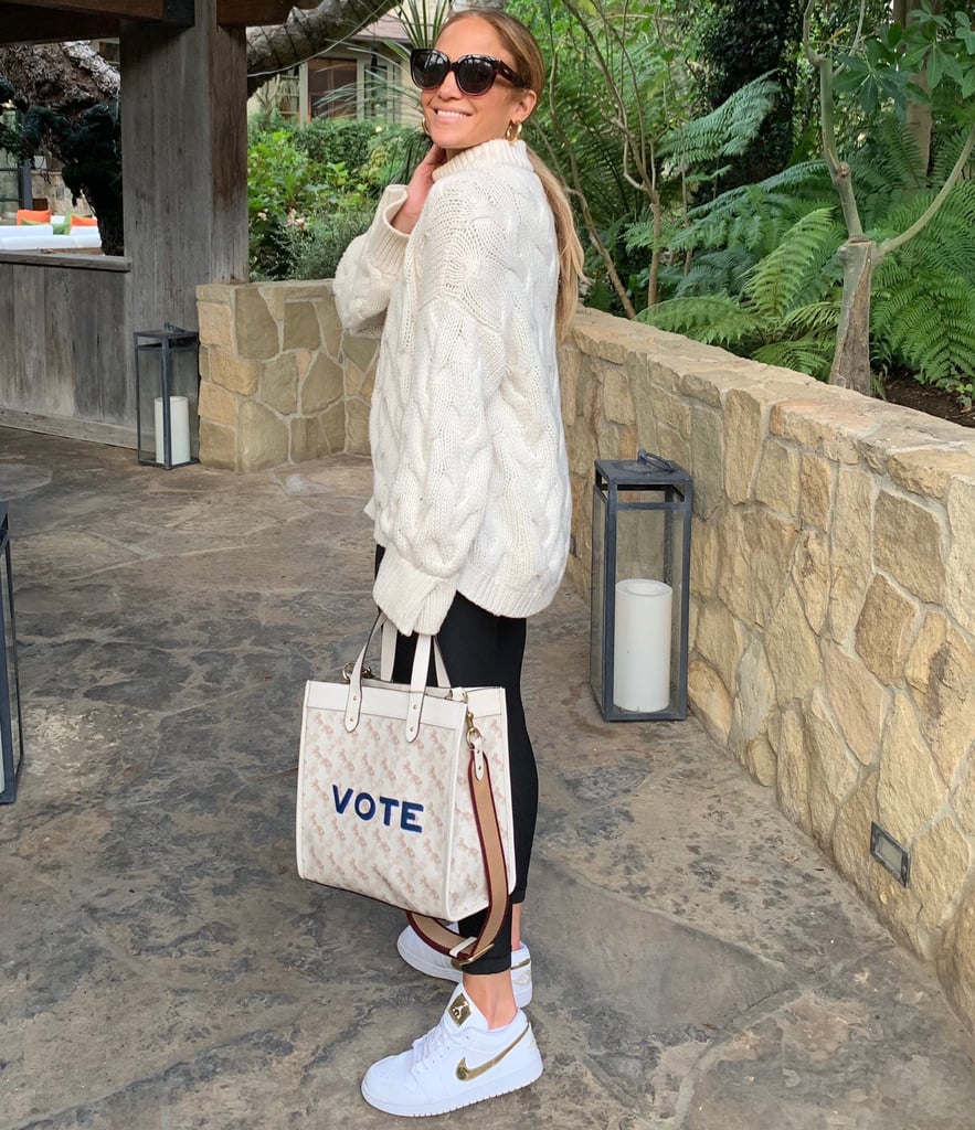 Jennifer Lopez's Monogrammed Coach Bag Says "VOTE"