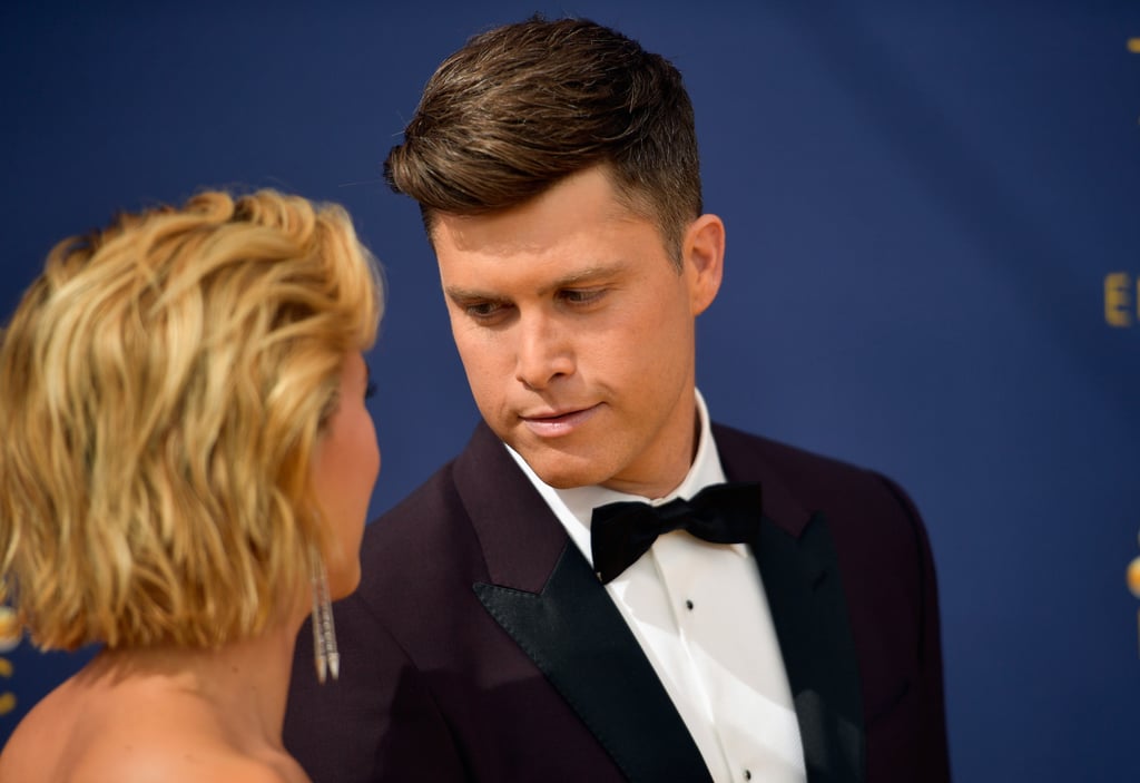 Scarlett Johansson and Colin Jost at the 2018 Emmys
