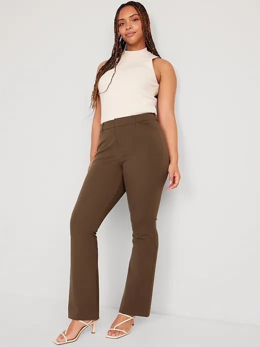 Women Bootcut Dress Pants Casual Stretch Slim Flared Trousers Solid High  Waist Formal Trousers for Work