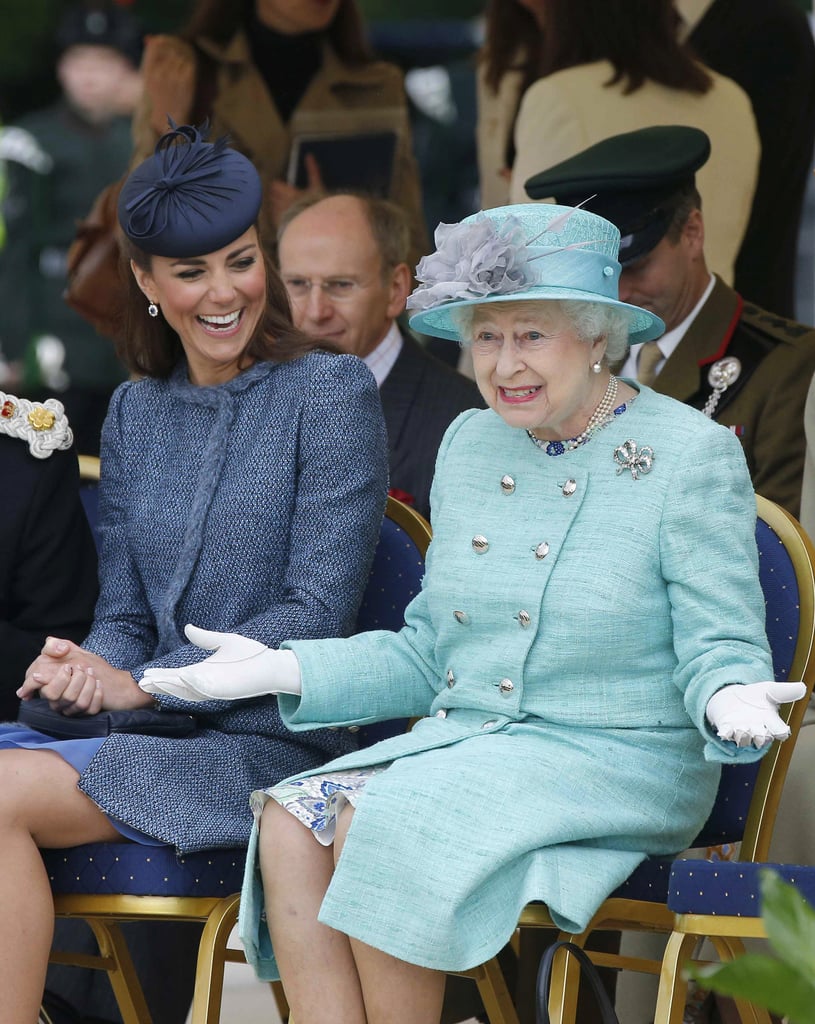 Queen Elizabeth II and the Duchess of Cambridge in Nottingham in 2012