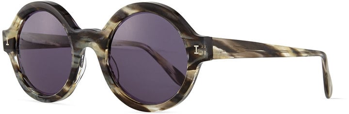Illesteva Frieda Round Sunglasses, Gray/Havana