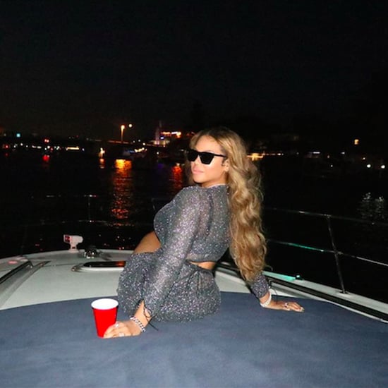 Beyoncé Wears a Metallic Oséree Outfit on a Boat