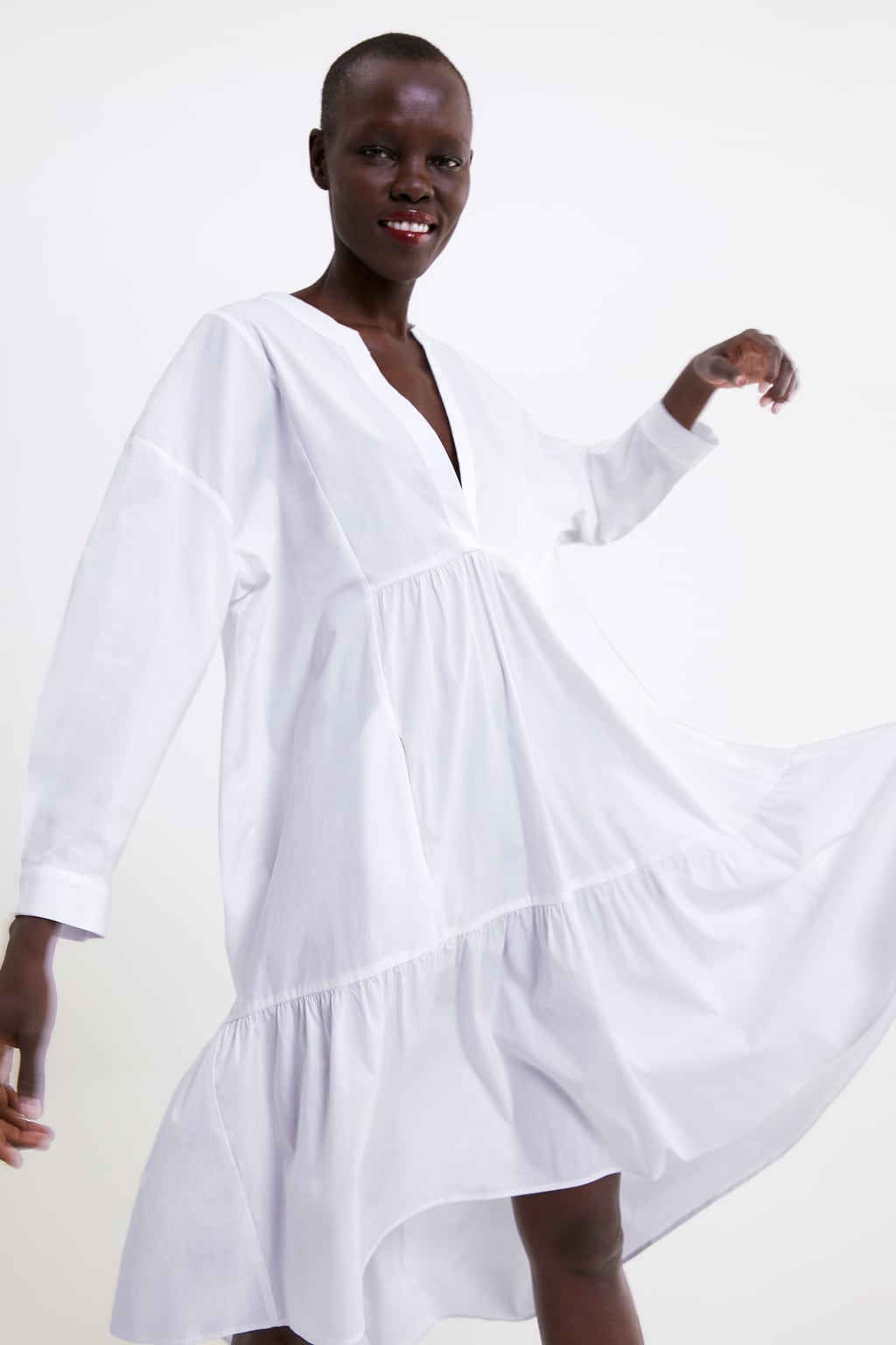 zara long poplin dress