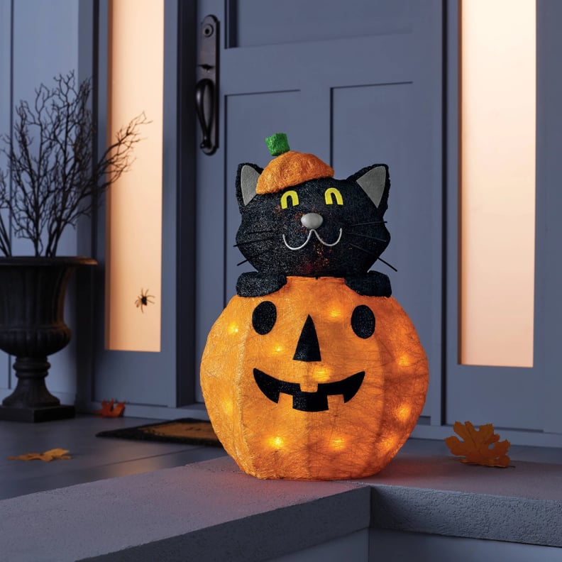 Incandescent Light-Up Cat in Pumpkin