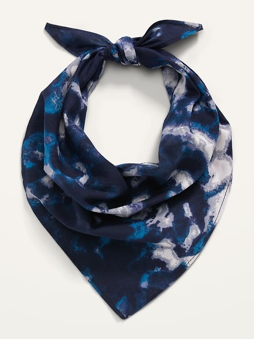 Old Navy Patterned Poplin Bandana for Pets in Blue Tie-Dye