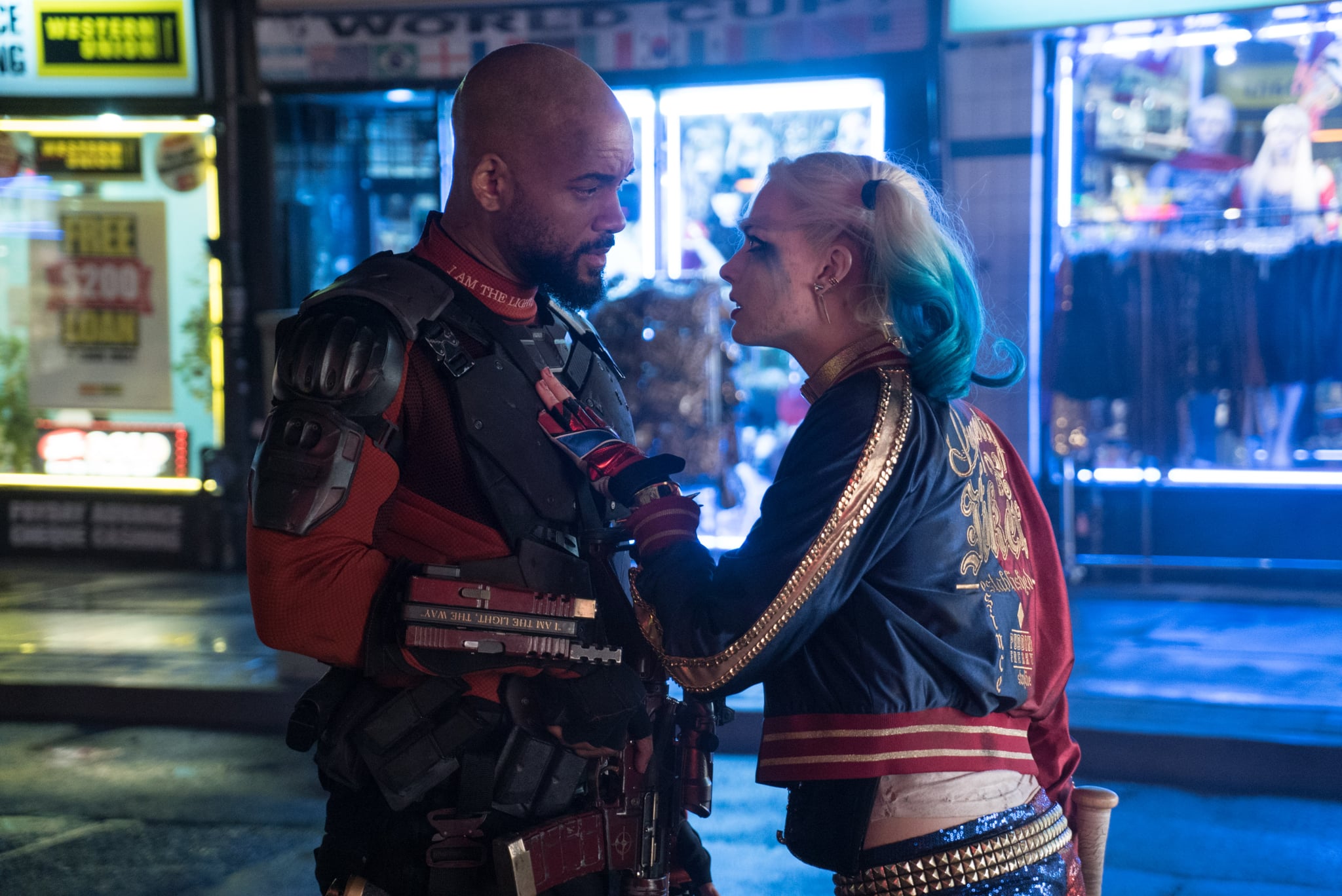 Things Get Heated Between Deadshot And Harley Quinn See The Suicide Squad Cast In Action With The Official Pictures Popsugar Entertainment Photo 15
