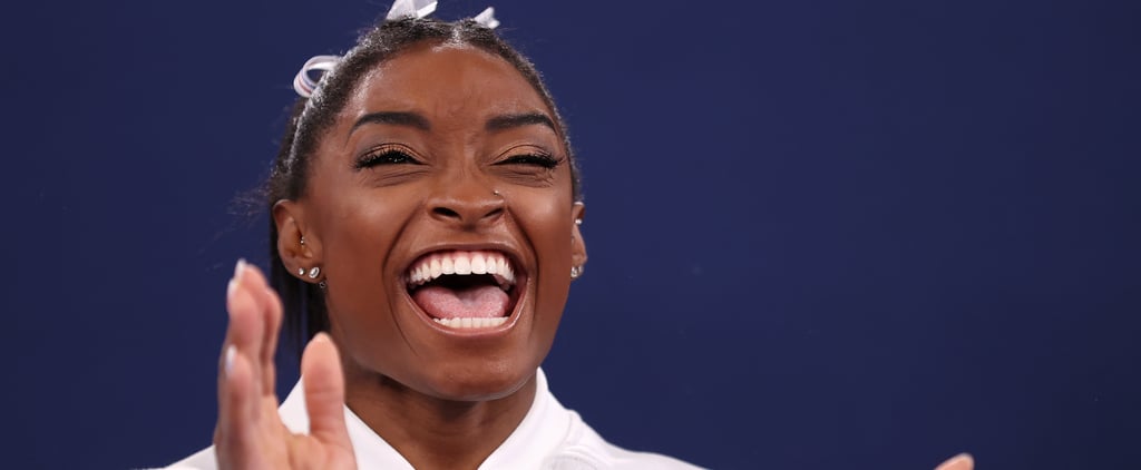 Simone Biles Cheers on Her Olympic Teammates During Finals