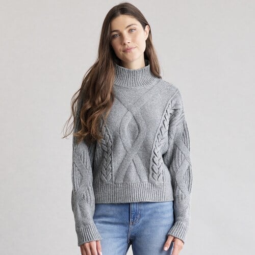 Elizabeth and James Cable-Knit Turtleneck Sweater