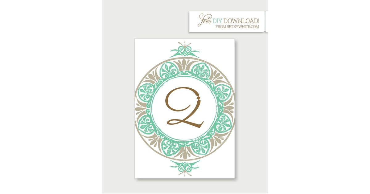 Medallion Table Numbers Free WeddingTable Printables POPSUGAR