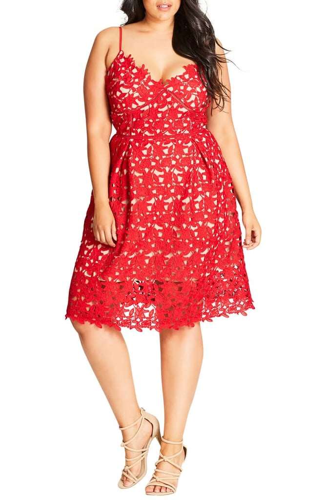 city chic red lace dress