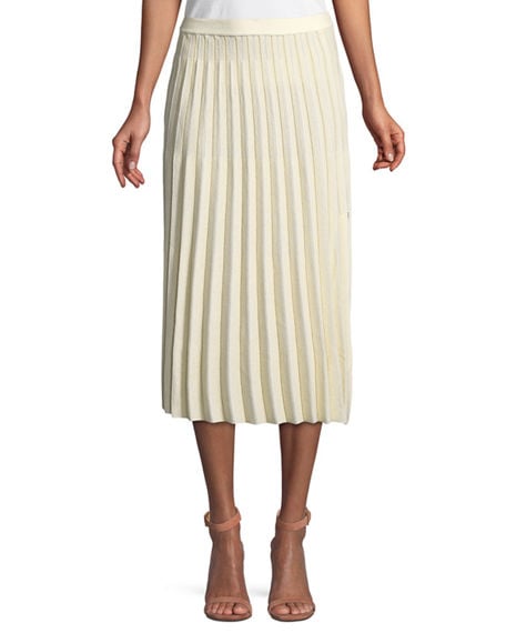 Derek Lam 10 Crosby A-Line Pleated Midi Skirt