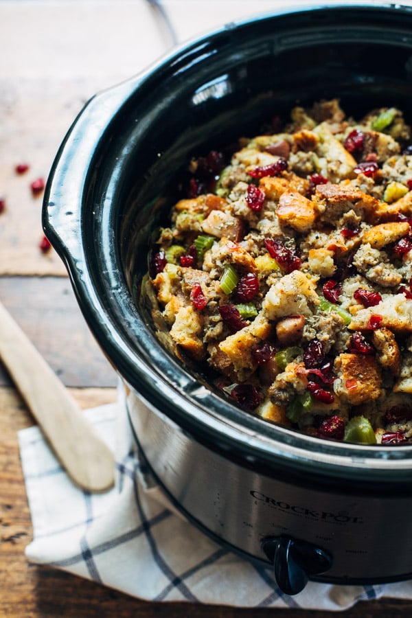 Slow-Cooker Pear and Sausage Stuffing