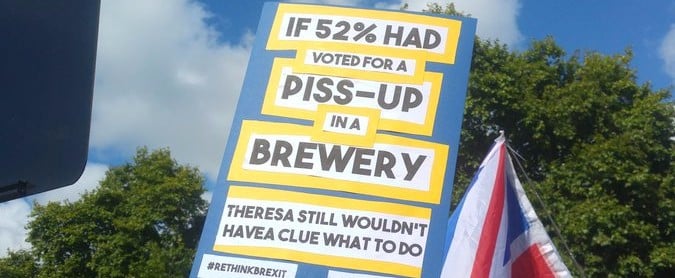 Anti-Brexit Activists March in London September 2017