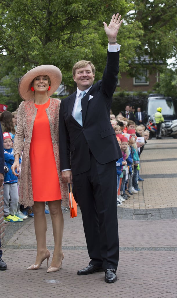 Queen Máxima Opted For an Orange Dress For Her Tour of Northwest Friesland