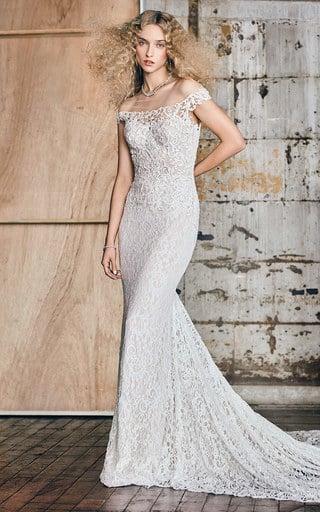 M'O Exclusive Sophia Off The Shoulder Lace Gown