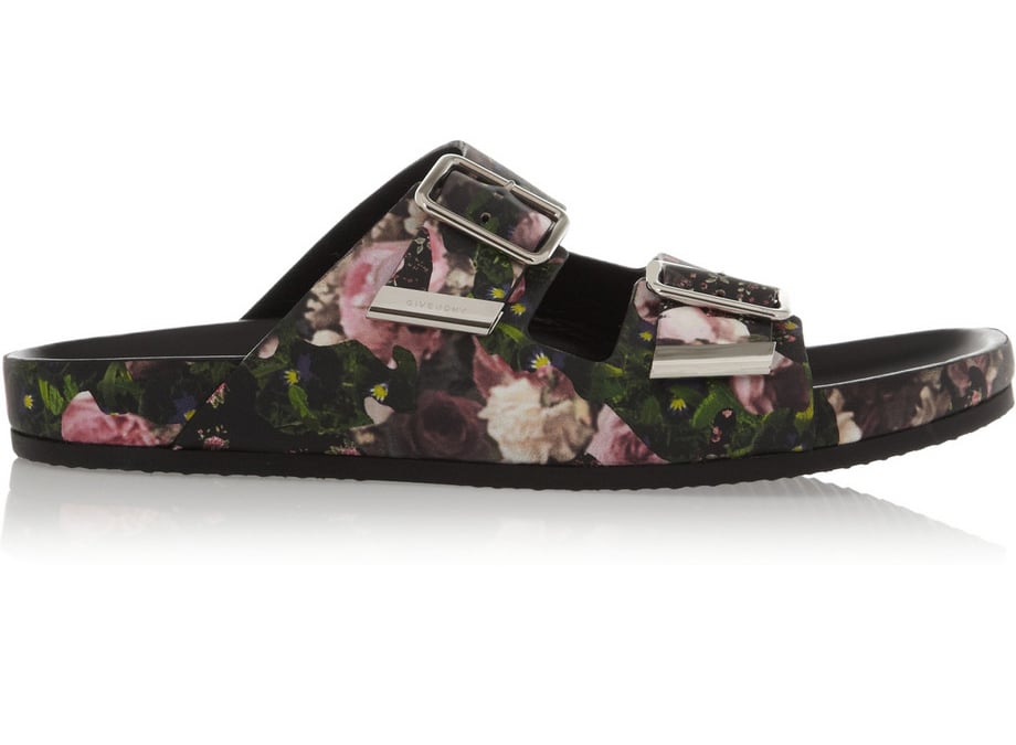 Givenchy Floral Print Double-Strap Flat Sandals