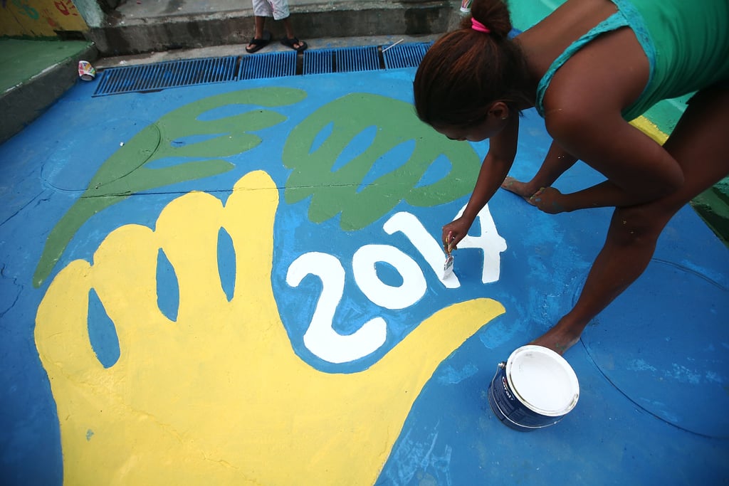 Locals in Rio de Janeiro painted a section of Santa Marta.