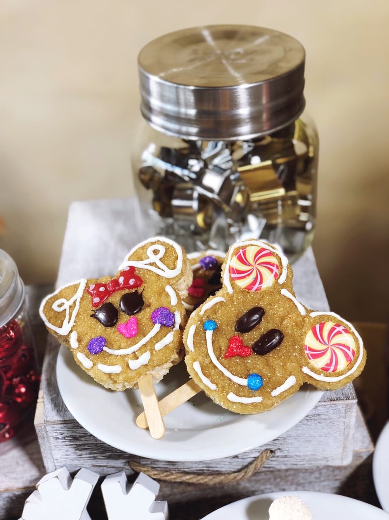 Gingerbread Mickey and Minnie Rice Crispy Treats