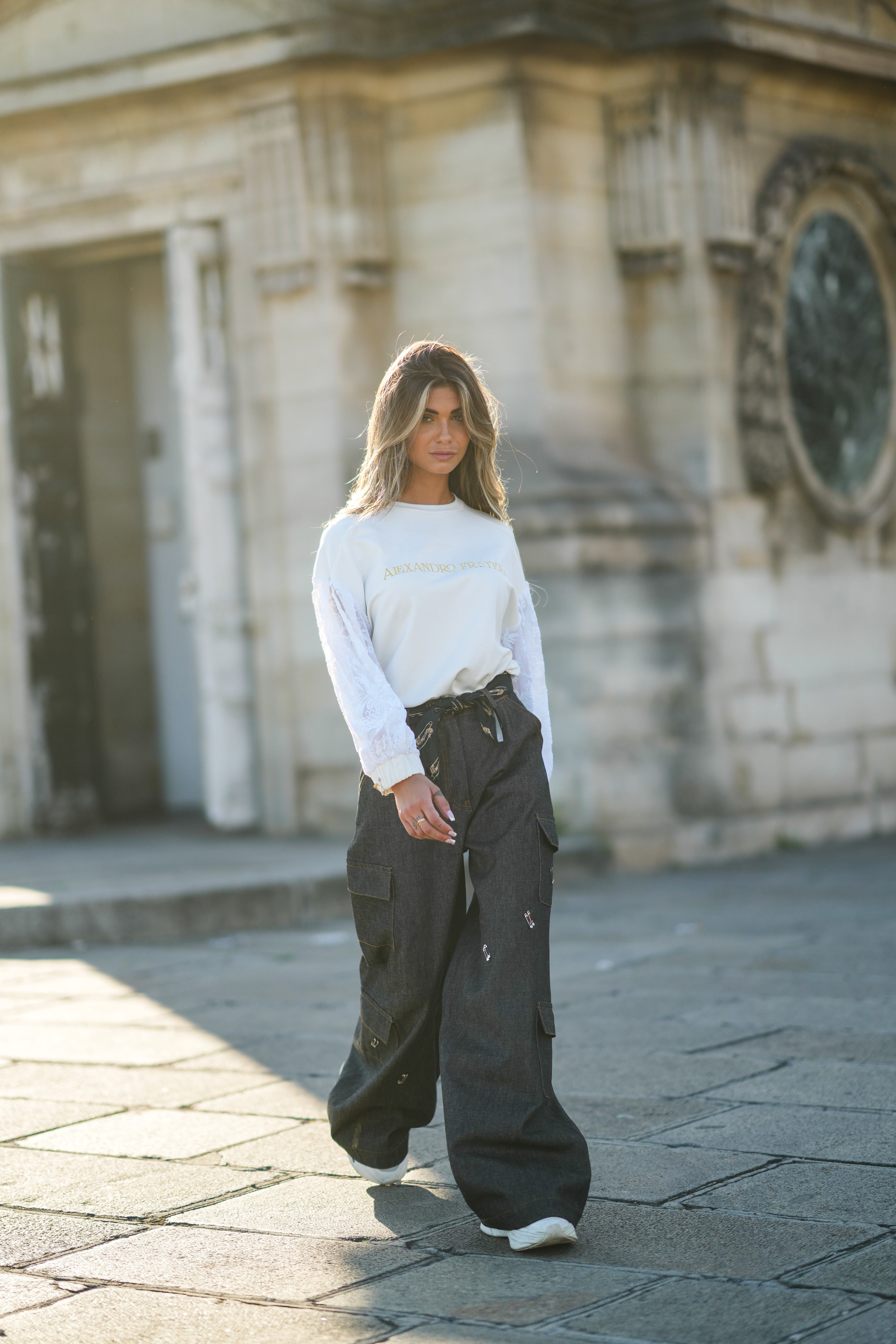 The Plus Harlow Wide-Leg Cargo Pant