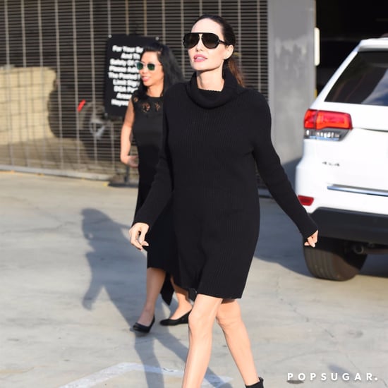Angelina Jolie's Black Sweater Dress
