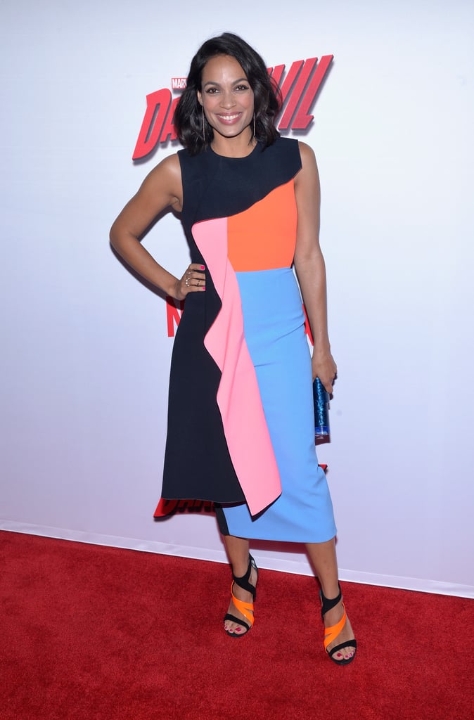 Rosario Dawson popped up at the LA premiere of Daredevil on Thursday night.
