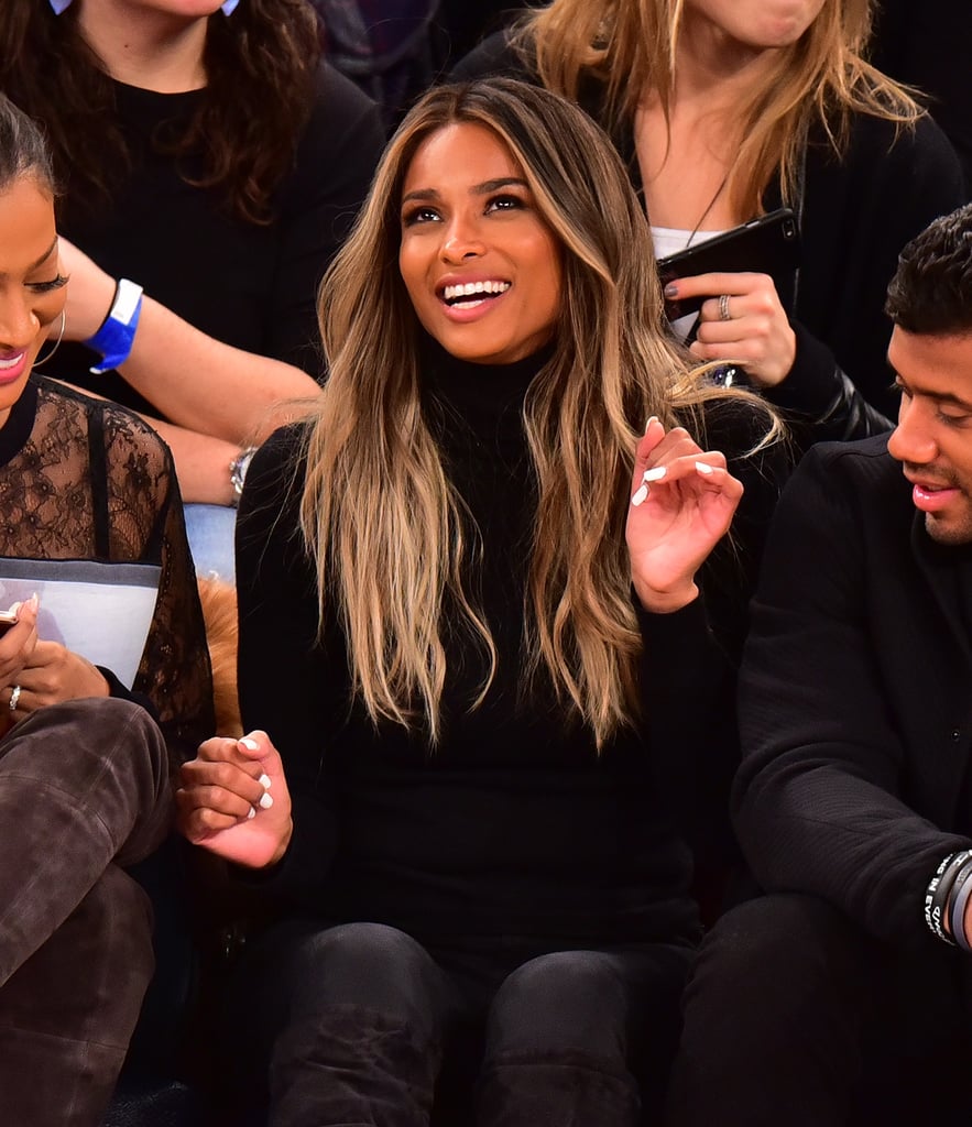 Ciara and Russell Wilson at Knicks Game February 2016