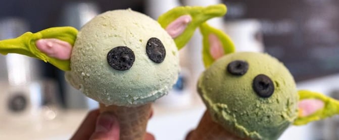 This LA Gelato Shop Is Serving Baby Yoda Ice Cream Cones