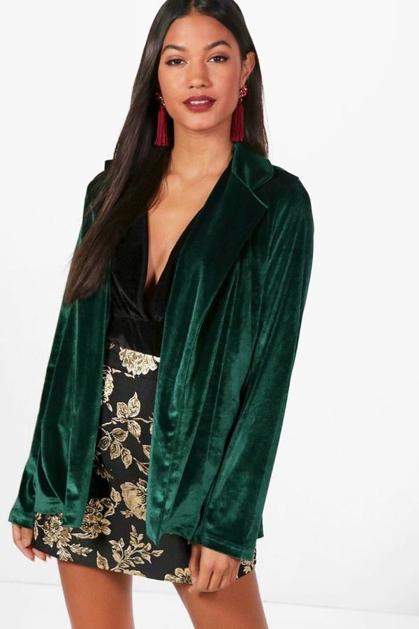 Boohoo Ivy Velvet Blazer