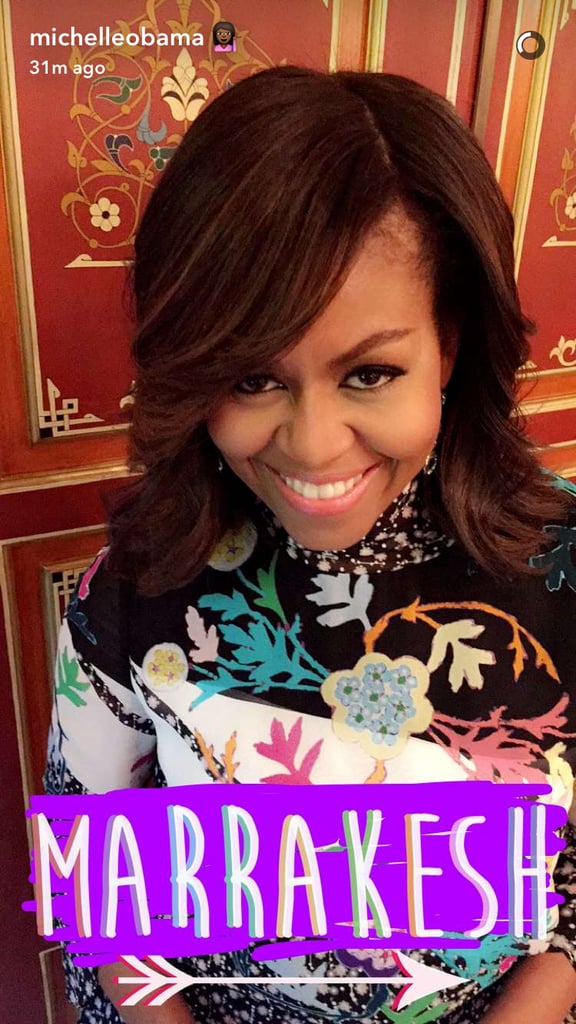Michelle Obama posted a Snapchat from Marrakesh.
