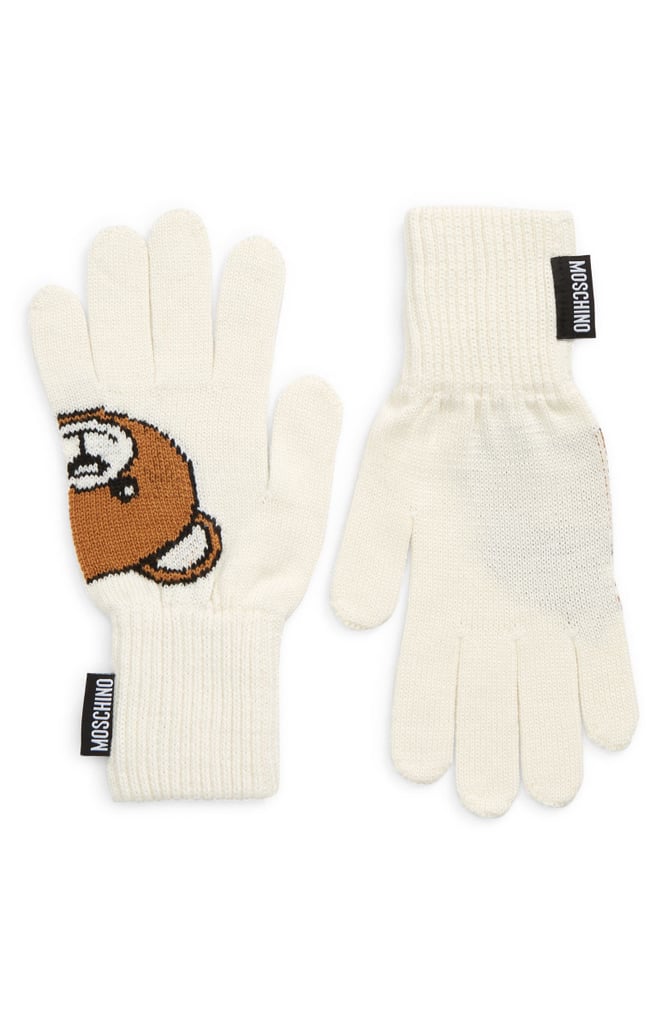 For Cold Weather: Moschino Intrasia Teddy Wool Blend Gloves