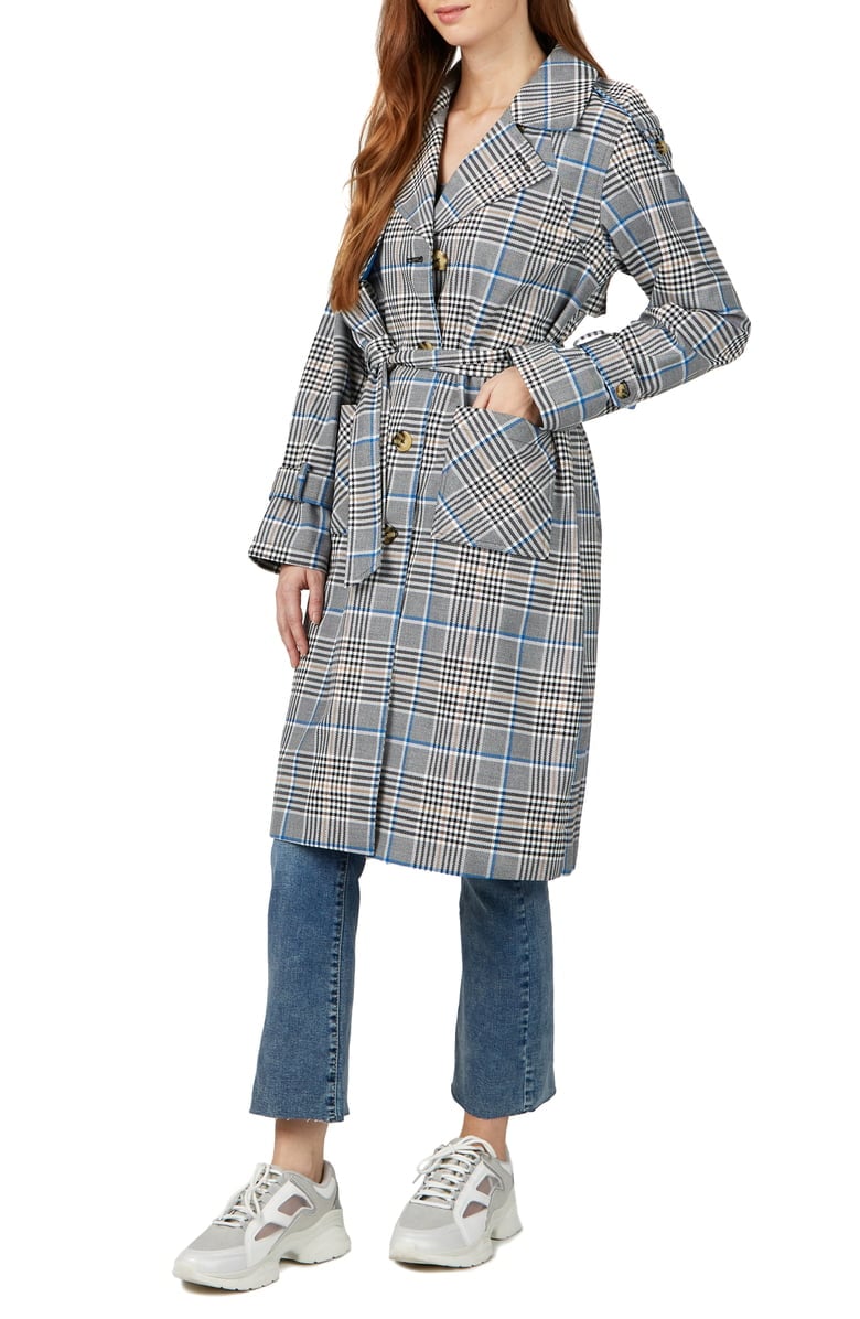 NVLT Water Resistant Plaid Trench Coat