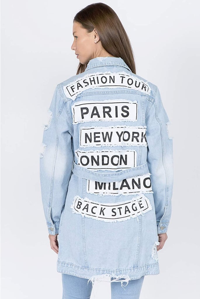 Mireille M. Denim Fashion Tour Distressed Long Jacket