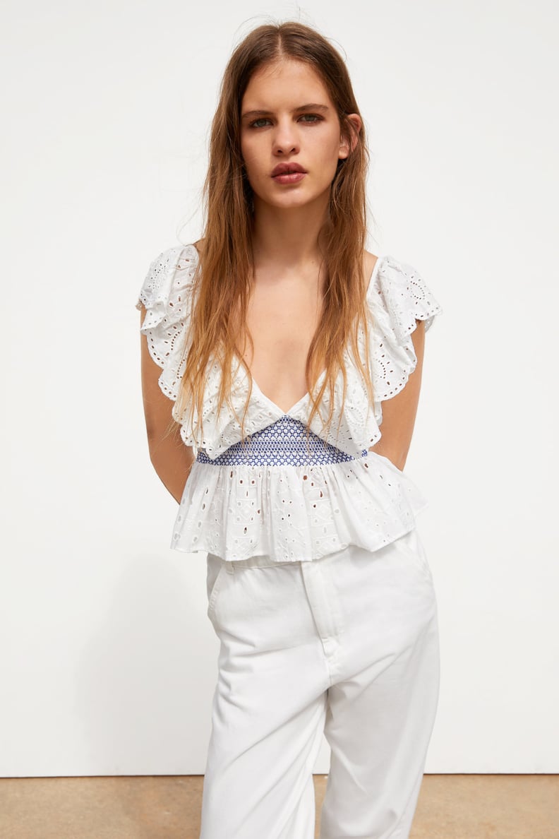 Zara Openwork Embroidery Top