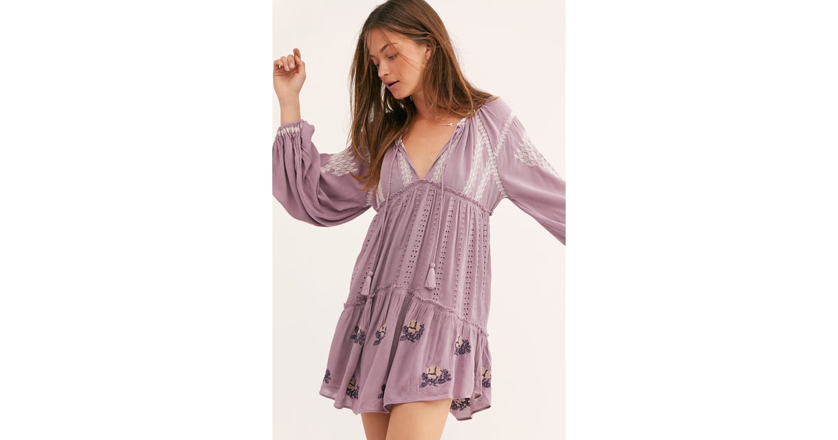 wild horses embroidered mini dress