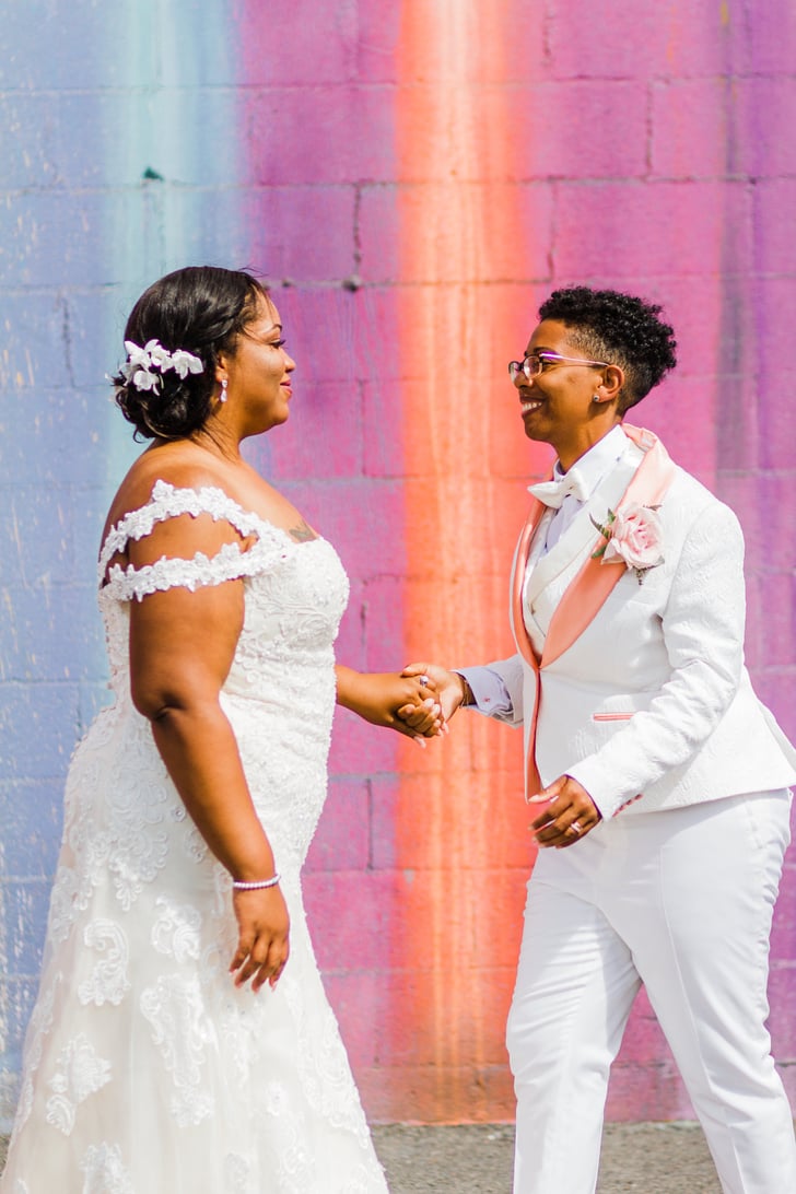Lesbian couple new arrivals wedding outfits