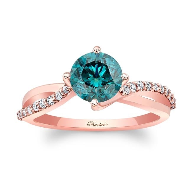 Barkev's Rose Gold Blue Diamond Engagement Ring