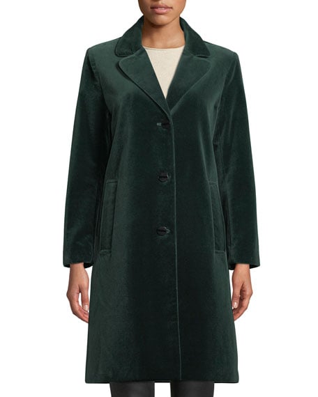 Jane Post Single-Breasted Velvet Coat