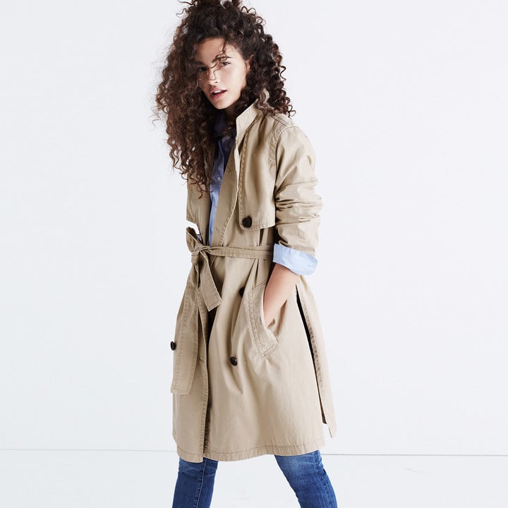 "Madewell's trench ($138) comes with side slits and in a superlight cotton that's wear-anywhere, all-occasion approved. The perfect Spring jacket, if you will." — HWM