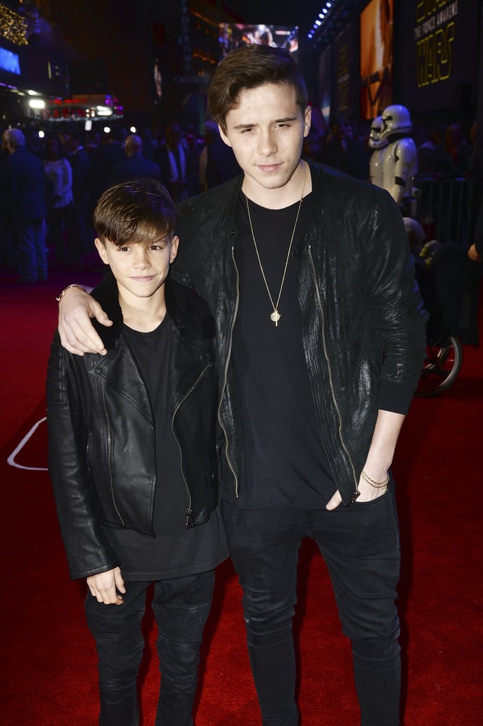 Brooklyn and Romeo Beckham at the UK Star Wars Premiere