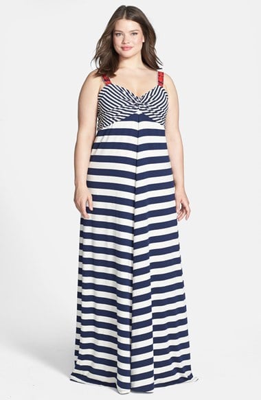 Lucky Brand Plus-Size Striped Maxi Dress