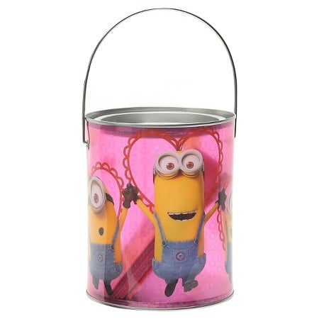 Minions Paint Pail Valentine's Day Mailbox With Valentines