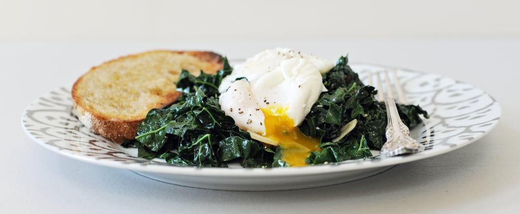 Spicy Garlic Kale With Poached Eggs