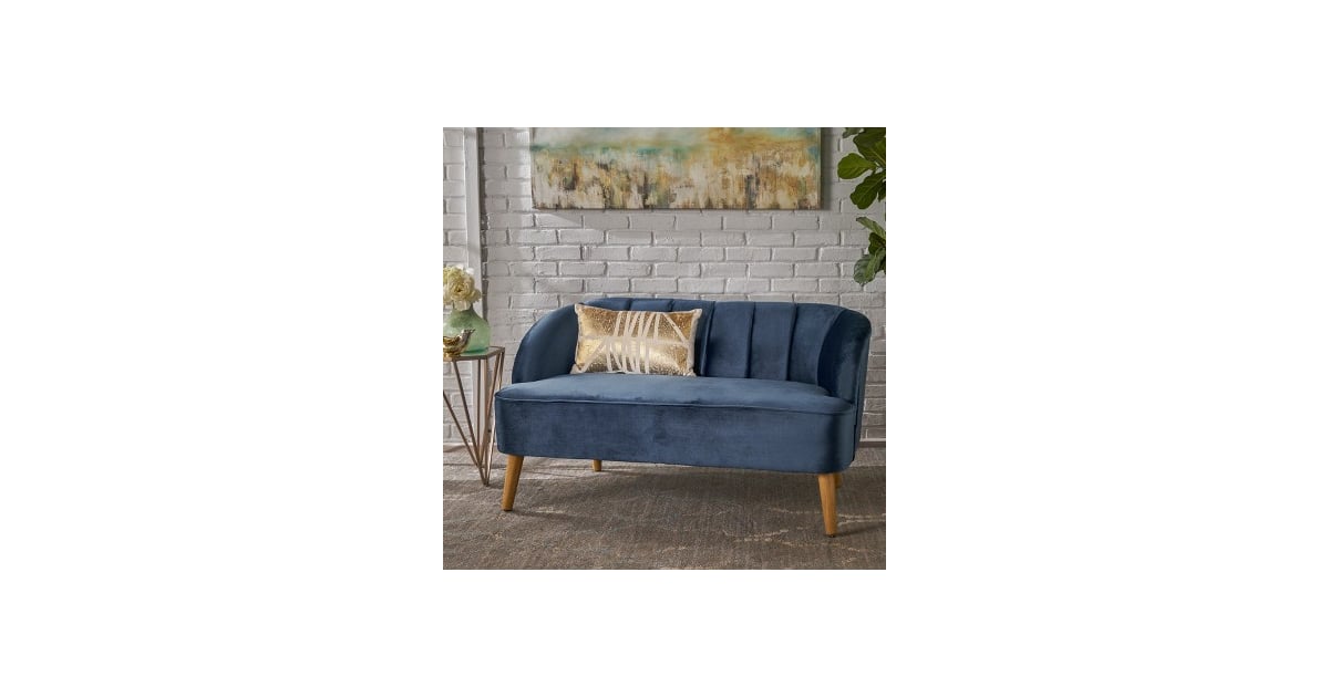 Christopher Knight Home Amaia Modern New Velvet Settee Lean Back