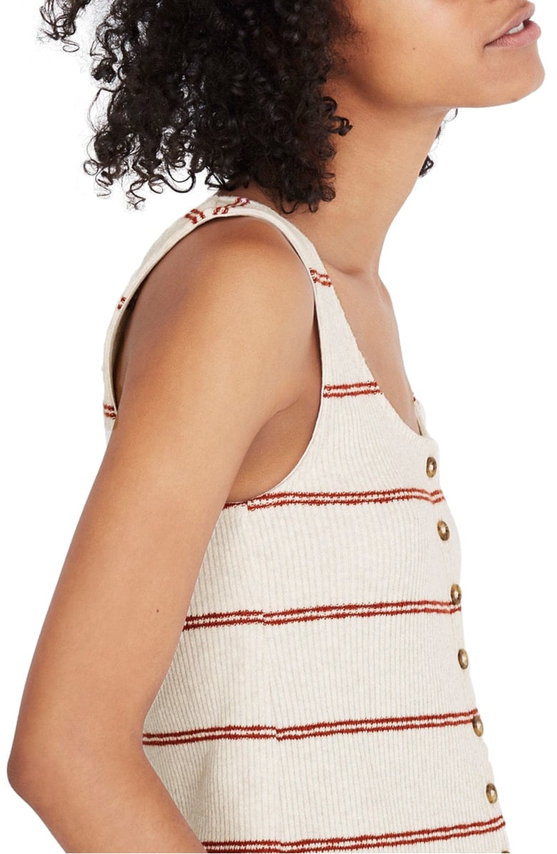 Madewell Stripe Ribbed Button Front Tank