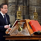 Prime Minister David Cameron spoke at the service.