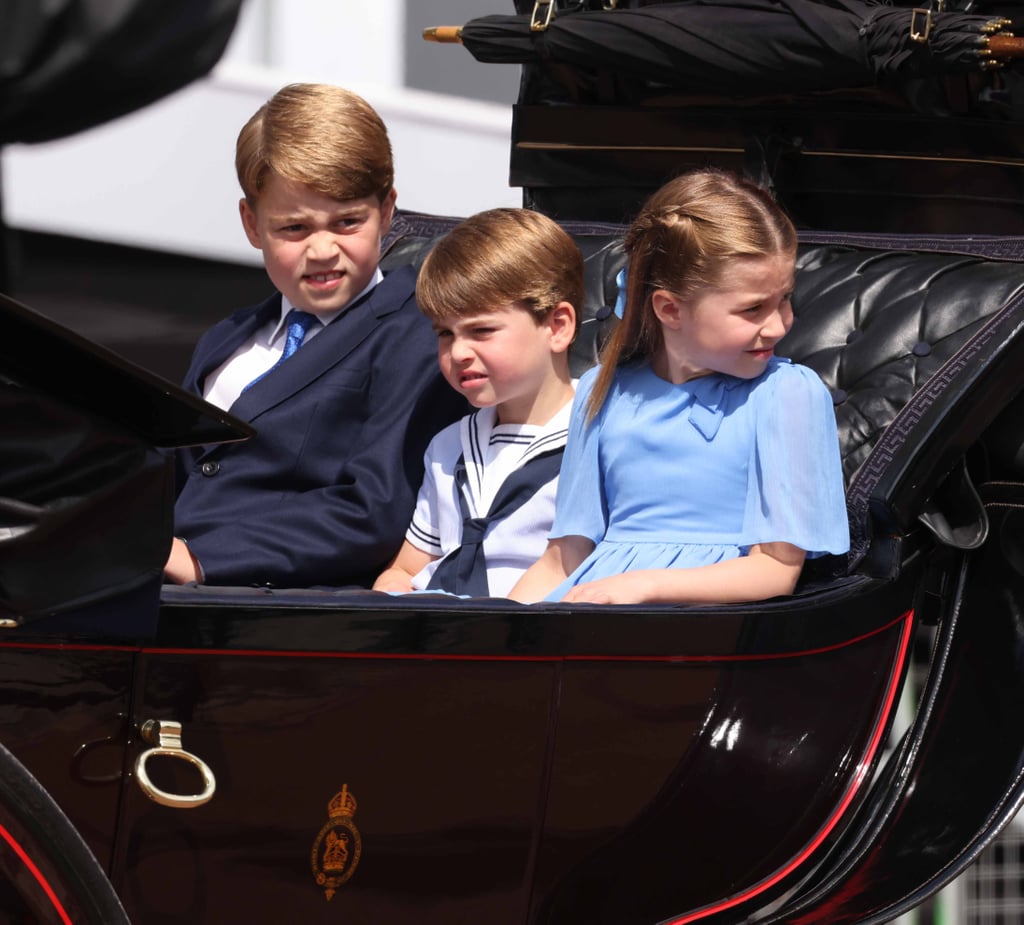 George, Charlotte, Louis at Trooping the Colour 2022