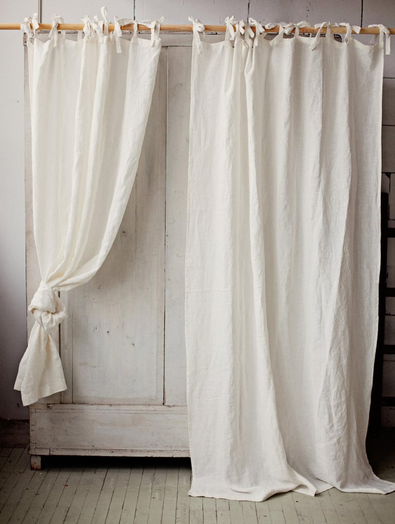 Tie Top Linen Curtain Panel