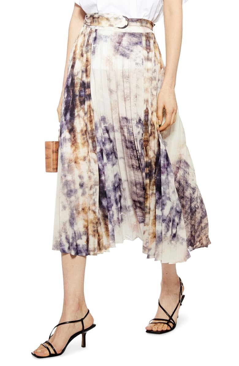 Topshop Tie Dye Midi Skirt